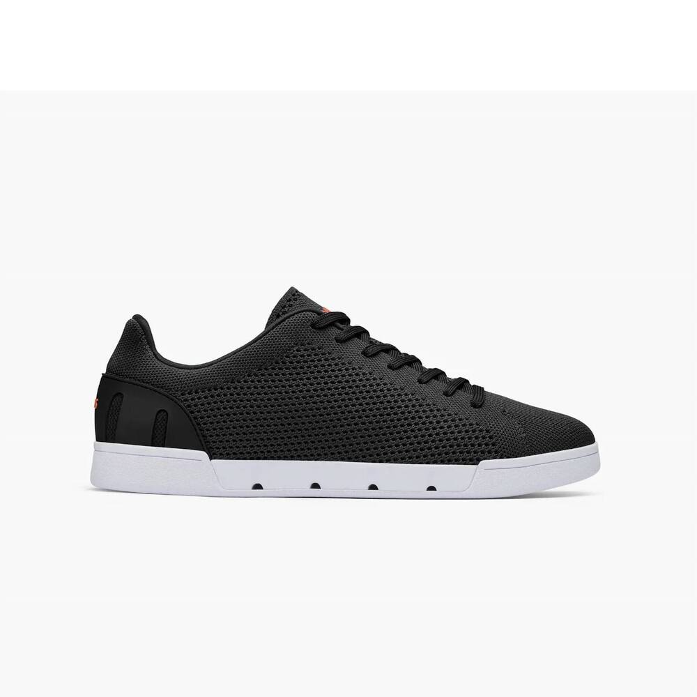 NEW SWIMS men's breeze tennis knit sneaker in black/white